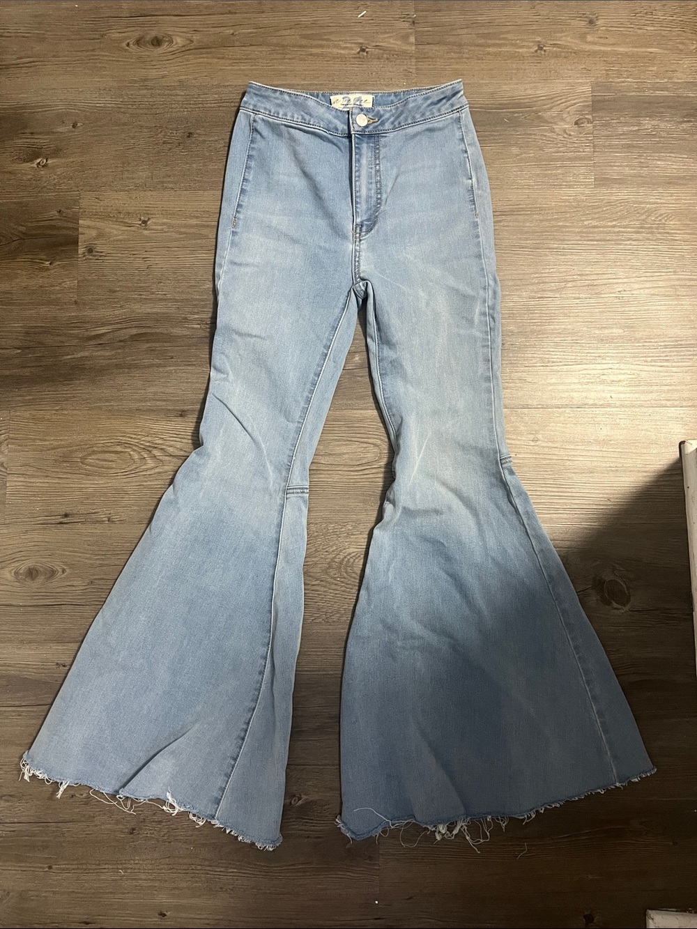 Free People Light Blue High-Rise Flare Jeans